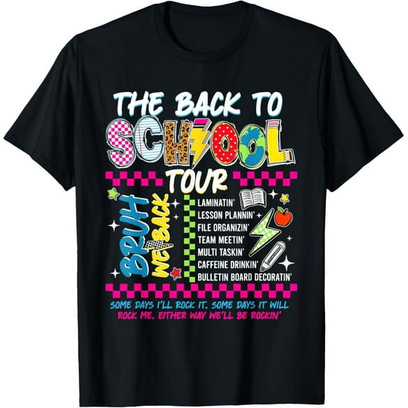 Funny Lightning Bolt Back to School Teacher Bruh We're Back T-Shirt