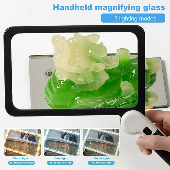 Waroomhouse Handheld Magnifier - 1 Set - Adjustable Handle - Comfortable Grip - Brightness 5X LED - Magnifying Glass Repair Tool - Household Supplies