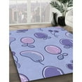 thumbnail image 3 of Ahgly Company Machine Washable Indoor Square Transitional Medium Slate Blue Area Rugs, 5' Square, 3 of 7