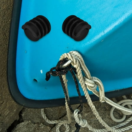 HOMOBABE Round Black Kayak Plugs 2 Pieces Boat Drain Plugs for Kayaking and Boating