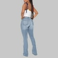 thumbnail image 5 of Women'S Skinny Ripped Jeans High Waist Slim Fit Hole Trumpet Pant Jeans wathet S, 5 of 7
