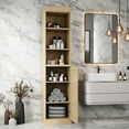 thumbnail image 2 of 100% Solid Wood 16.5" Bathroom Storage Cabinet with Solid Doors and Adjustable Shelves, 2 of 5