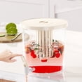 thumbnail image 4 of Beige Water Pitcher With Spout For Refrigerator Cold Beverage Dispenser Large Plastic Container 9.65 Inch, 4 of 8