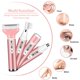 thumbnail image 5 of Afeitadora eléctrica para mujer, afeitadora recargable 4 en 1, depiladora indolora impermeable, cuerpo facial, bikini, recortador de cejas, patillas, conjunto de instrumentos de belleza Rojo Verde, 5 of 5