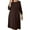 G1-Dark Brown, variant on Womens Plus Wear-to-Work Dresses Dark Brown 3X Casual Dress 3/4 Sleeves Midi Dress Boat Neck Flowy Dress with Pockets