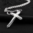 thumbnail image 4 of AYYUFE Men Titanium Steel Cross Pendant Chain Necklace Hip-Hop, 4 of 8