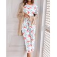 thumbnail image 5 of Ekouaer 2 Pack Womens Pajamas Sets Short Sleeve Tops and Capri Pants Pjs Colorful Printed Sleepwear Sets, 5 of 5