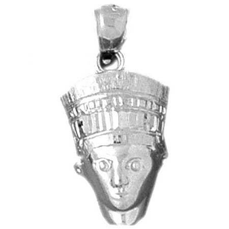 18K White Gold Nefertiti Pendant - 26 mm