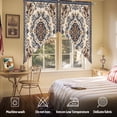 thumbnail image 5 of Vintage Flowers Pattern Swag Curtain Valance for Windows, Brown Blue Classical Bohemian Window Treatments Short Swag Topper for Kitchen Windows Bathroom Bedroom, 36"x36", 5 of 8