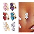thumbnail image 2 of Visland Women Peach Hearts Body Piercing Belly Button Ring Dangle Drop Reverse Navel Bar, 2 of 7