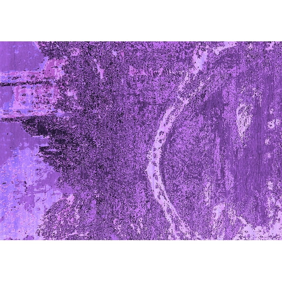 Ahgly Company Indoor Rectangle Oriental Purple Industrial Area Rugs, 5' x 7'