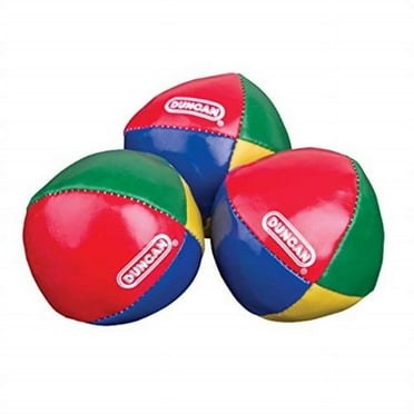 Duncan Juggling Balls Pack of 3 Multicolor Vinyl Shells Circus Balls with 4 Panel Design Plastic Beans