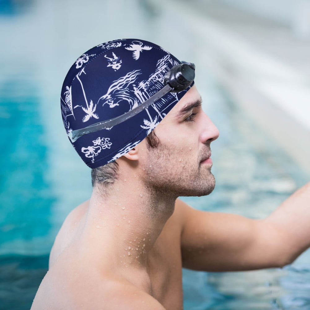 Elastic Swimming Caps Waterproof Ears Protection Sports Quick Drying Swim CapI4 