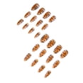 thumbnail image 2 of Fake Nails SXTSZJ, acrílico con diseño de rayas de tigre en forma de almendra, 24 unidades, 2 of 6