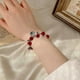 thumbnail image 2 of Pulseras para mujer, regalos para mujer, pulsera de campanas de cuerda roja doble tejida a mano con tarjeta Fus de estilo chino, pulsera de regalo., 2 of 4