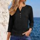 thumbnail image 5 of Camiseta de Cuello en V Botones Casuales de Manga Larga de las Mujeres, Botones de Poliéster Suaves para Otoño Invierno, 5 of 9