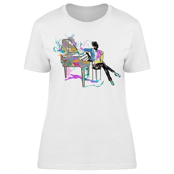 Abstract Piano Player T-Shirt Women -Image by Shutterstock, Female Large