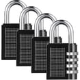 thumbnail image 1 of 4 Digit Combination Padlock Set Of 4 Heavy Duty Combination Code Locks For Families, Schools, Busine, 1 of 5