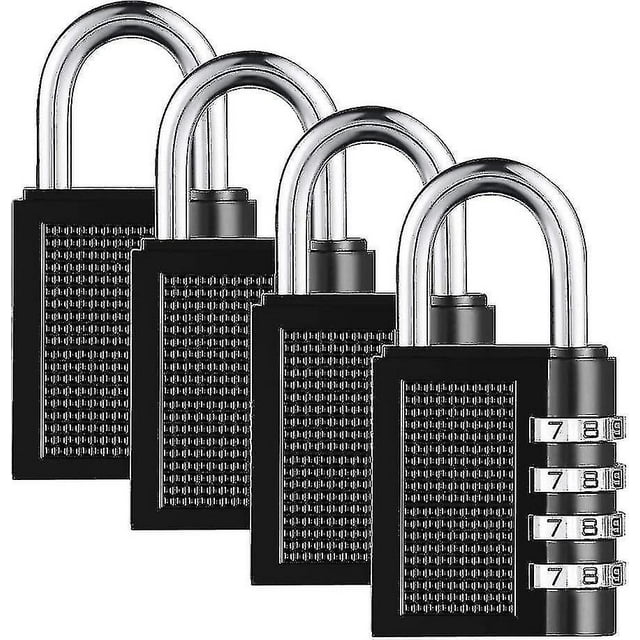 4 Digit Combination Padlock Set Of 4 Heavy Duty Combination Code Locks For Families, Schools, Busine
