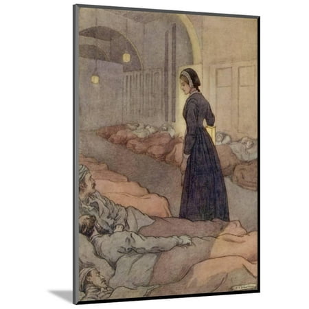 - In Scutari Florence Nightingale Checks Patients During the Night Wood Mounted Print Wall Art By M.v. Wheelhouse