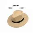 thumbnail image 3 of Soumake Band Decor Flat Dome Straw Hat Folding Thin Non-Stuffy Anti-Uv Men Big Brim Sunscreen Jazz Hat Fashion Accessories Fashion, 3 of 8