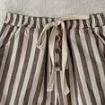 thumbnail image 4 of Chiccall Summer Girls Striped Loose Casual Shorts Drawstring Elastic Waist with Buttons and Pockets, 4 of 4