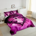 thumbnail image 3 of Feelyou 3D Spider Animal Queen Comforter Set, Pink Romantic Rose Floral Bedding Sets, Happy Valentine's Day Reversible Bedding Comforter Set, Super Cozy Room Decor, 3pcs, 3 of 8