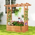 thumbnail image 2 of Costway 2 PCS Raised Garden Bed with Trellis & Hanging Roof Drainage Elevated Planter Box, 2 of 10