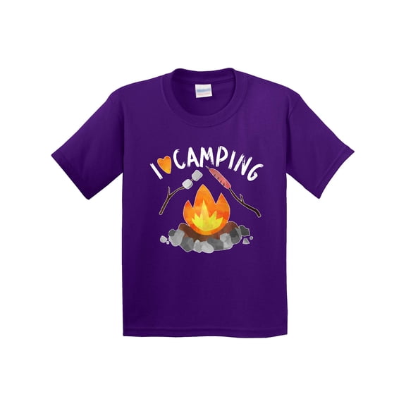 Inktastic I Love Camping Campfire, Hot Dog, Marshmallows Youth T-Shirt