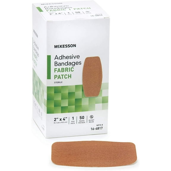 McKesson 16-4817 Adhesive Bandage Fabric Patch 2 in. X 4 in. (3 Boxes of 50)