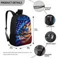 thumbnail image 5 of Yuyamidu 17 Inch Baseball Flag School Backpack, Large Capacity Casual Daypack for Teens Boys, Sports Themed Rucksack for Travel, School Daily Use, 5 of 6