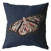 Rustic Butterfly Suede Blown and Closed Pillow Denim