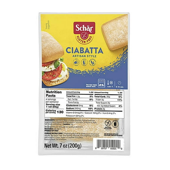 Schar Gluten Free Ciabatta Rolls -- 4 Rolls