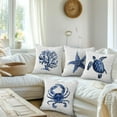 thumbnail image 2 of OceanPillow Covers,Sea Turtles Starfish Coral Crabs Pillow Cases,Nautical Throw Pillow Cover, 2 of 5