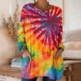 thumbnail image 3 of Craaazy Chemises Thermiques pour Femmes Col Rond Imprimés Rétro Manches Longues Vêtements Amples avec Poches Cadeaux, 3 of 7