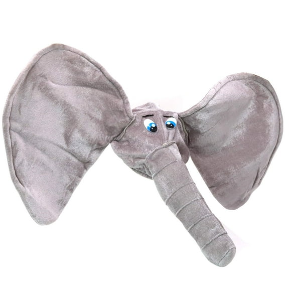Skeleteen Stuffed Elephant Costume Hat - Plush Animal Funny Costume Accessories Hat - 1 Piece Grey