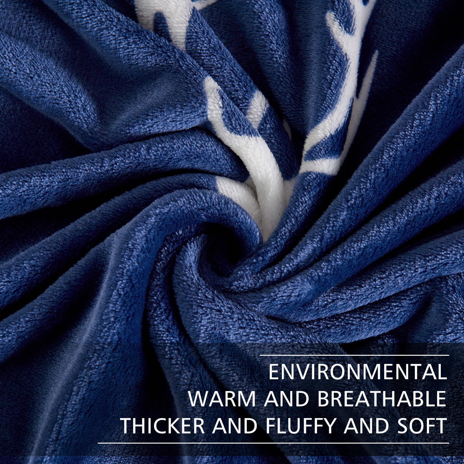 HAOK Soft Warm Plush Fleece Flannel Throw Blanket,Print Throw 50" x 60"