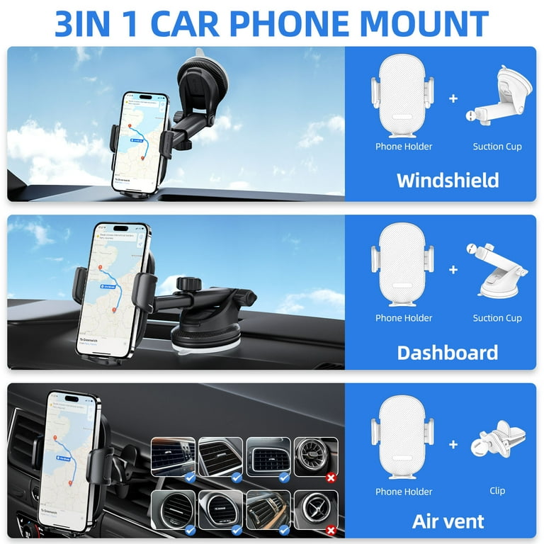 YOOVEE Universal Dashboard Phone Holder, 360° Rotatable Mount photo 2