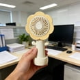 thumbnail image 7 of Cute Flower Shaped Mini Handheld Fan Rechargeable Portable Personal Cooling with Stand for Home Office Travel by PALIFEUR, 7 of 7