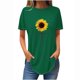 thumbnail image 2 of Fiudx Liquidación de Ofertas Flash Top Suelto con Cuello Redondo y Estampado de Girasoles a La Moda Informal de Verano para Mujer, 2 of 3