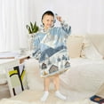 thumbnail image 6 of FORMRS Wearable Blanket Hoodie with Sleeves for Kids Cozy Flannel Sweatshirt, Winter Village Serenity, 6 of 7