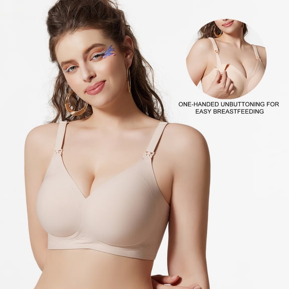 Seamless maternity bra, wire-free nursing bra, plus size women's bra