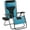 Black/Aqua, variant on SAZYY 29in Full Padded Zero Gravity Chair Oversized Outdoor Patio Folding Lounger Adjustable Portable Anti Gravity Recliner w/Carry Strap, Side Cup Tray, Pillow for Beach Yard Lawn,
