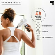 Sharper Image® Powerboost® Deep Tissue Percussion Massager Full Body Massage Gun, with 5 Interchangeable Attachments, White