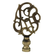 Royal Designs, Inc. Hand Carved Caste Floral Lamp Finial for Lamp Shade, F-5015AB-1, Antique Brass, Single