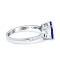 thumbnail image 3 of Cushion Cut Celtic Ring Blue Sapphire CZ 925 Sterling Silver Size 6, 3 of 7