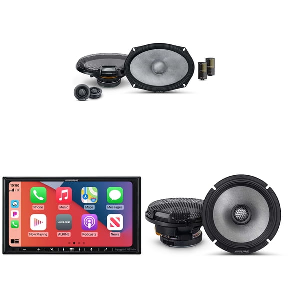 Alpine iLX-407 7-Inch Multimedia Receiver Apple Carplay and Android Auto w/ R2-S69C 6x9" Comp & R2-S65 6.5" Coaxial Bundle