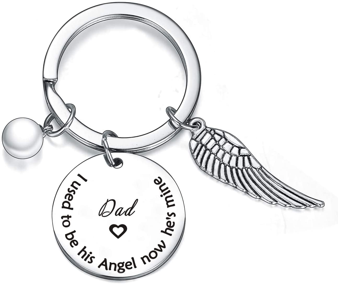 Dad~I used to be his angel now he's mine Key Ring~Love~Memorial~Birthday UK 