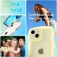 thumbnail image 6 of Case for iPhone 11 6.1 inch, Curly Waves Frame Shape Solid Color Phone Case Clear Soft Shockproof Crystal Non-Yellowing TPU Scratch-Resistant Phone Cover Transparent Bumper Cover - Yellow, 6 of 13