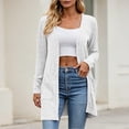 thumbnail image 2 of YUGYXL Women's Long Cardigan Sweaters, Open Front with Side Pockets | Ribbed Fabric, Soft Layering Cardigan For Women White Cardigans, 2 of 5